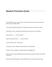 Biotech Precision Exam: Ethical Considerations and Genetic Testing Techniques