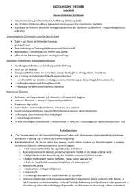 allgemeine soziologische Theorien 2. Semester Soziologie