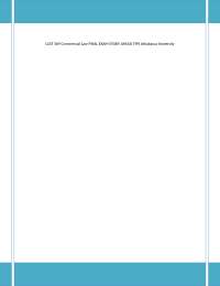 LGST 369 Commercial Law FINAL EXAM STUDY AHEAD TIPS Athabasca University