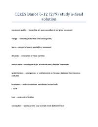 TExES Dance 6-12 (279) Study Guide