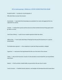 Anthropology 1 Midterm 1 Study Guide