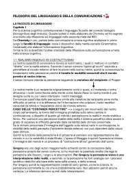 Sintesi programma Filosofia del linguaggio e della comunicazione 1