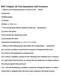 EMT Chapter 32 Test Questions with Answers