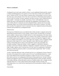 Trademark Law: Distinctiveness, Use, and Infringement - Prof. Perez