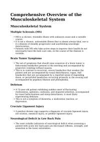 Neurological Deficit and Musculoskeletal Conditions in Clinical Practice