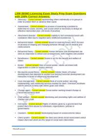 LSW (BSW) Licensing Exam Study Prep Exam Questions with 100% Correct Answers.