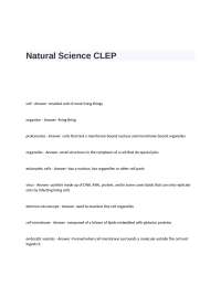 Natural Science CLEP: Comprehensive Guide to Cell Biology and Plant Structures