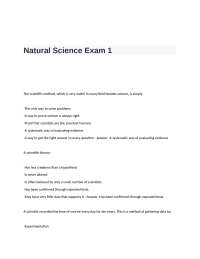Natural Science Exam 1