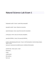 Natural Science Lab Exam 1