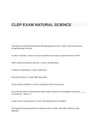 CLEP Exam Natural Science