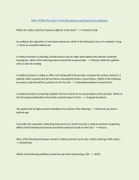 NHA CCMA Practice Test Questions and answers solution