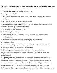 Organizational Structure and Dynamics
