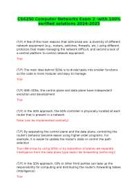CS6250 Computer Networks Exam 2 -with 100% verified solutions 2024-2025