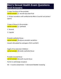 Men's Sexual Health Exam Questions and Answers