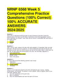 NRNP 6568 Week 5 Comprehensive Practice Questions (100% Correct) 100% ACCURATE  ANSWERS 20