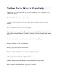 Civil Air Patrol General Knowledge