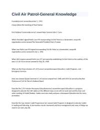 Civil Air Patrol - General Knowledge