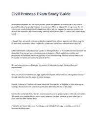 Civil Process Exam Study Guide