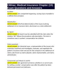 Medical Insurance Chapter 15: Exam Questions and Answers