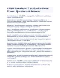 APMP Foundation Certification Exam Correct Questions & Answers