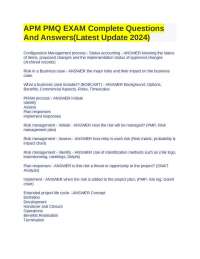 APM PMQ EXAM Complete Questions And Answers(Latest Update 2024)