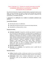 Tema 3. Apartado 3.2.1. Analizar el contenido valorando el nivel de complejidad, dificulta