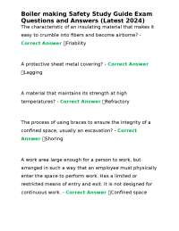 Boiler Making Safety Study Guide Exam