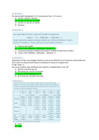 Analisi di modelli econometrici: domande e risposte - Prof. Cappuccio