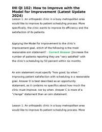 IHI QI 102: How to Improve with the Model for Improvement (Latest Update 2024)