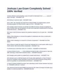 Joshua's Law Exam Completely Solved