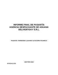 INFORME PARA TEMA DE PASANTIA
