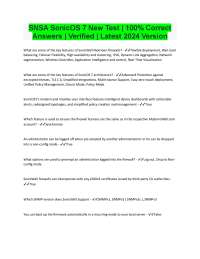 SNSA SonicOS 7 New Test | 100% Correct Answers | Verified | Latest 2024 Version