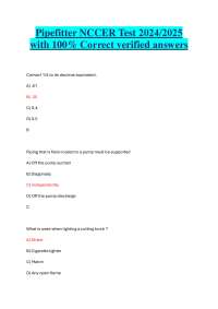 Pipefitter NCCER Test 2024/2025 with 100% Correct verified answers