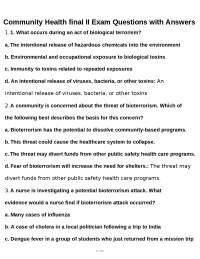 Public Health Nursing and Disaster Management