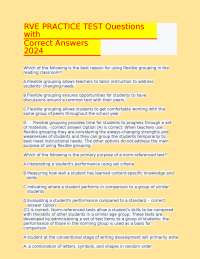 RVE PRACTICE TEST Questions with Correct Answers 2024