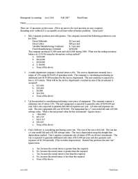 Accounting Final Exam: Cost Accounting and Financial Analysis - Prof. Kidunda