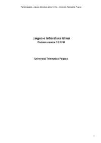 Lingua e letteratura latina UniPegaso 12 cfu - Tutte le domande e risposte