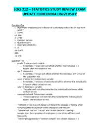 Statistics Study Review Exam