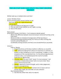 THEO 204 STUDY GUIDE EXAM UPDATE FINAL EXAM CONCORDIA UNIVERSITY