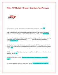 MHA 705 Module 6 Exam - Questions And Answers