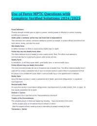 Use of Force MPTC Questions with Complete Verified Solutions 2024/2025