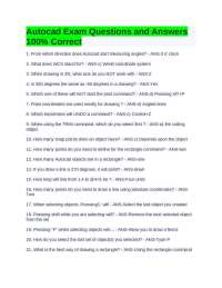 Autocad Exam Questions and Answers 100% Correct