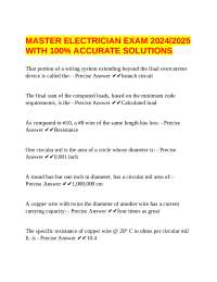 Master Electrician Exam 2024/2025 with 100% Accurate Solutions
