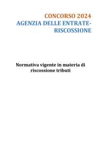 CONCORSO AGENZIA ENTRATE-RISCOSSIONE - NORMATIVA VIGENTE IN MATERIA DI RISCOSSIONE TRIBUTI