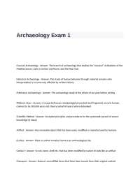 Archaeology Exam 1: Concepts and Principles