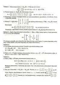 Algebra liniowa II pierwsze kolokwium, schematy zadań