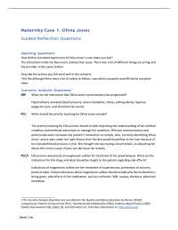 Maternity Case 1: Olivia Jones Guided Reflection Questions