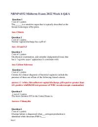NRNP 6552 Midterm Exam 2022 Week 6 Q&A
