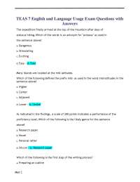 TEAS 7 English and Language Usage Exam Questions with Answers