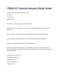 OSHA 511 General Industry Study Guide